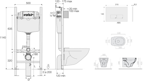 Комплект унитаза с инсталляцией VALSIR KIT VSCR 7212 Slim P3 фото 12